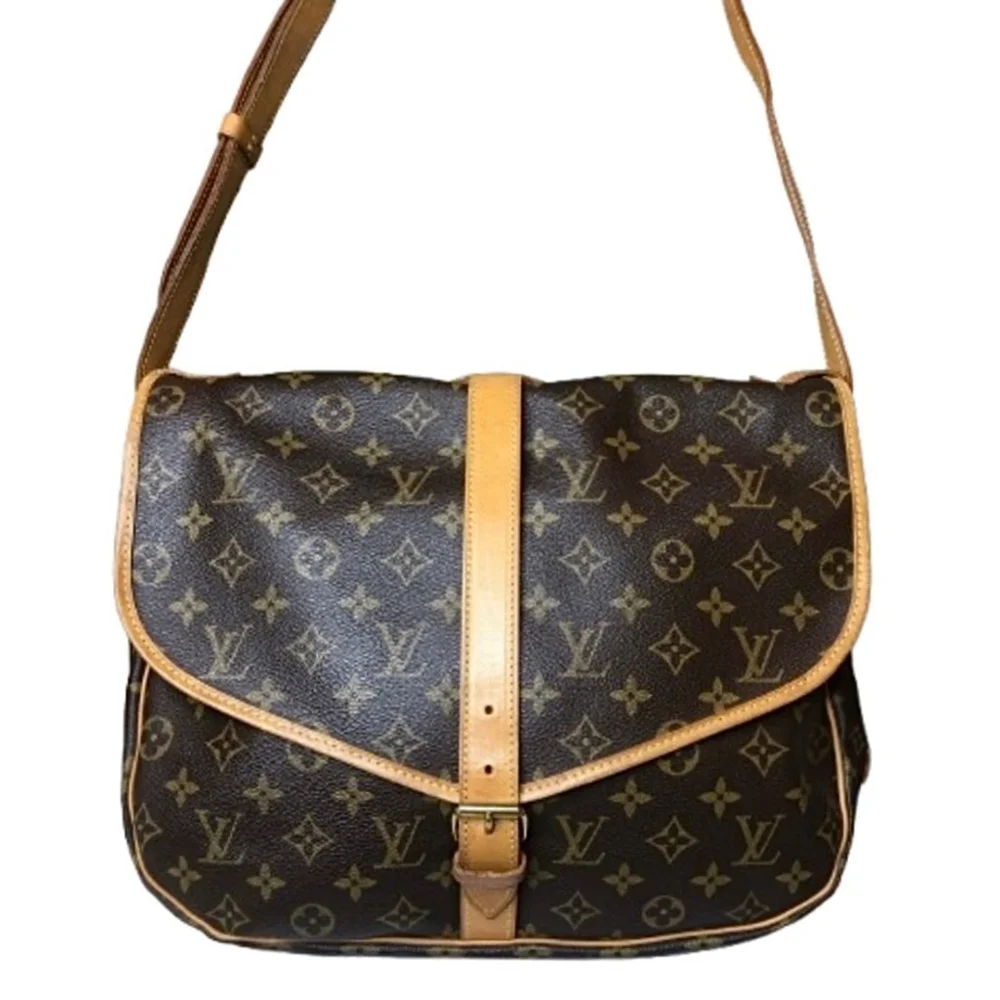 Authentic LOUIS VUITTON Saumur 35 Monogram Double Sided Messenger Bag